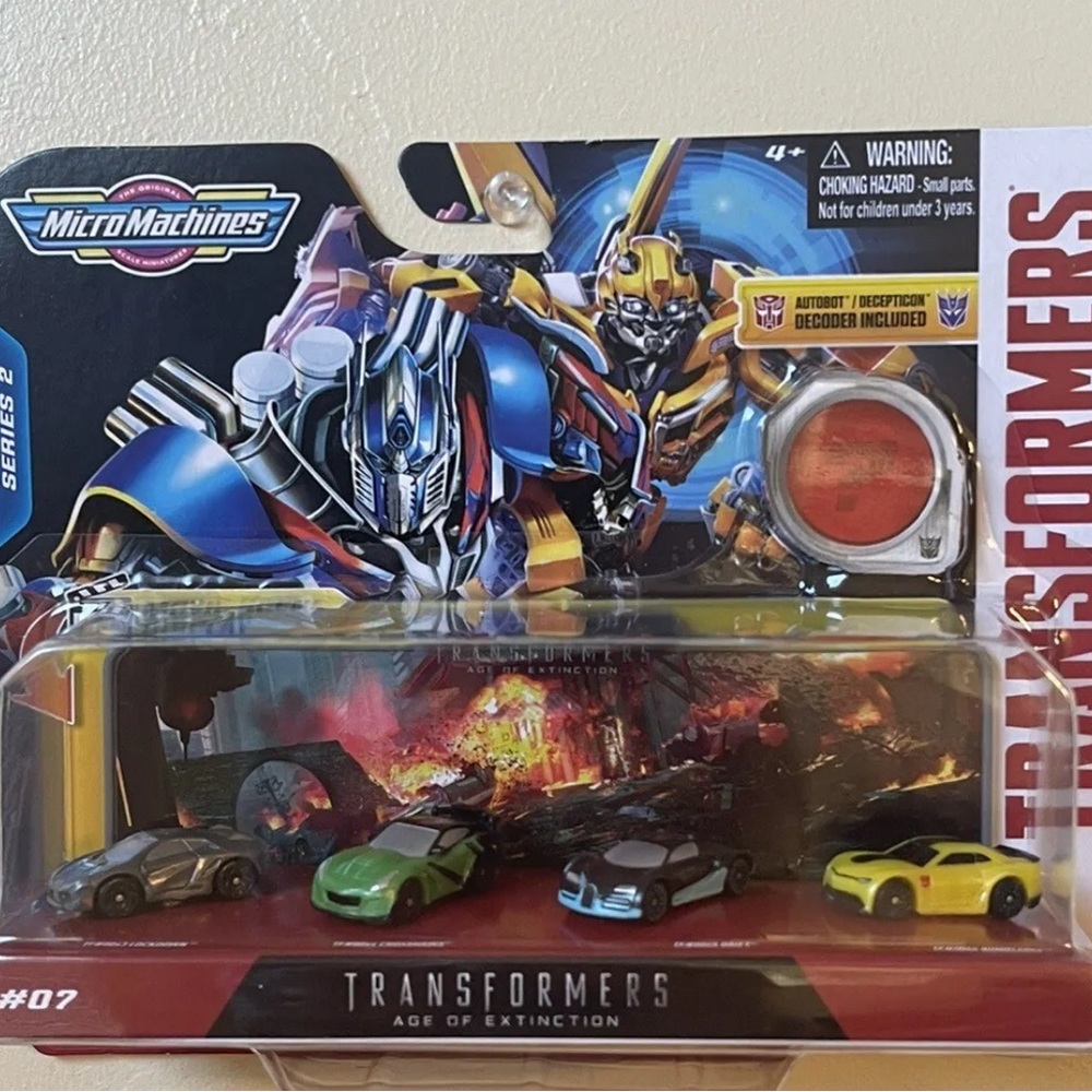 Micro Machines Transformers Age of Extinction S2 Set 7 Bumblebee Mini Cars NEW